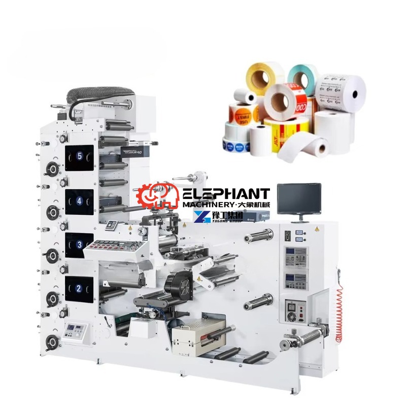 Commercial Flexographic Printing - เครื่องพิมพ์เฟล็กโซกราฟิกอัตโนมัติ 6 สี แบบม้วนต่อม้วน สำหรับพิมพ์กระดาษความร้อน ถุงกระดาษ
