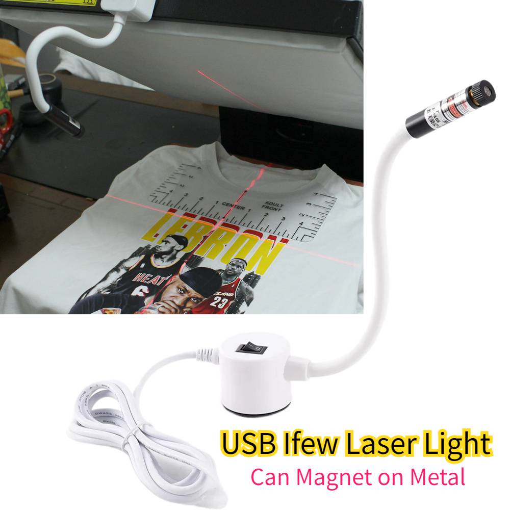 Commercial Printing Press - อุปกรณ์เสริม DTF ชุดแม่เหล็กเลเซอร์พอยเตอร์แบบ USB สำหรับยึดตำแหน่ง ชุดเครื่องมือกำหนดตำแหน่ง